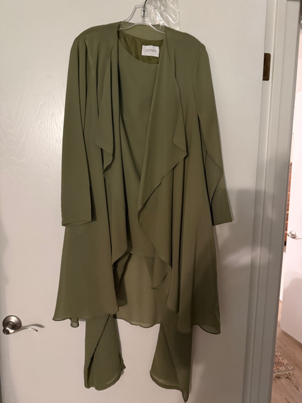 Sage Green Draped Pantsuit Set